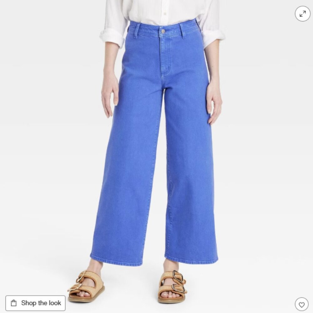 NWT Women's High-Rise Sailor Wide Leg Ankle Jeans - Universal Thread™ Size 8